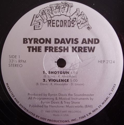 Byron Davis And The Fresh Krew* : Shotgun (12", EP)