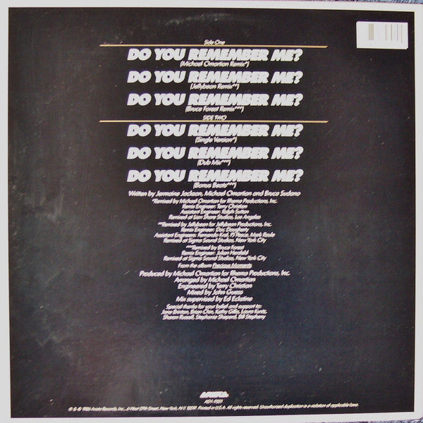 Jermaine Jackson : Do You Remember Me? (12")