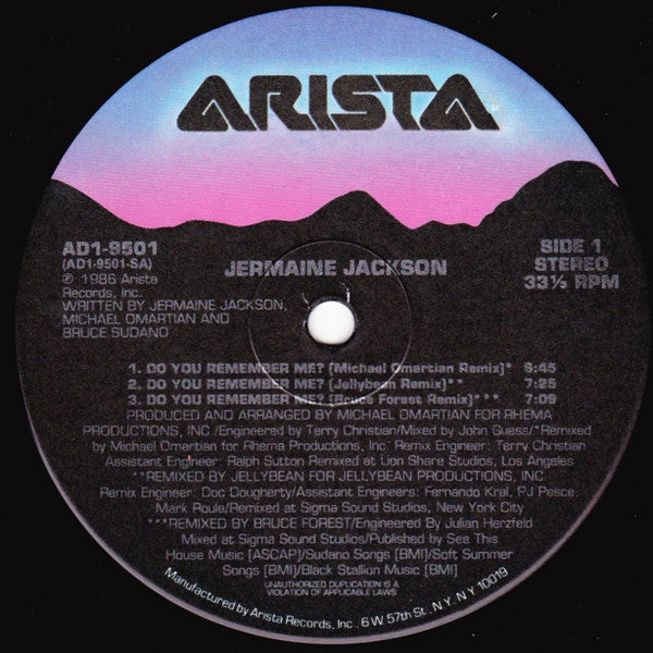 Jermaine Jackson : Do You Remember Me? (12")