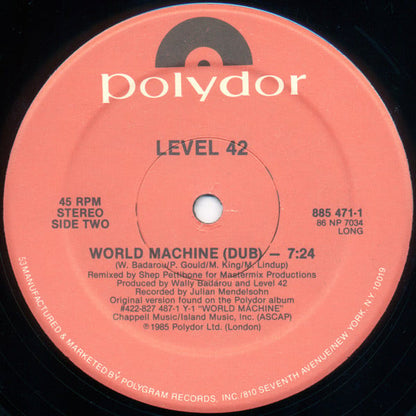Level 42 : World Machine (The Shep Pettibone Remix) (12", Single, HRM)