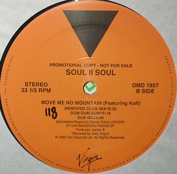 Soul II Soul : Move Me No Mountain (12", Promo)