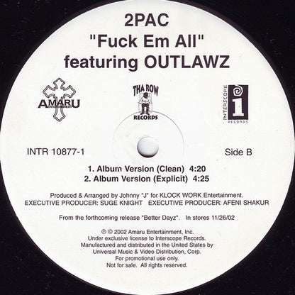 2Pac : Still Ballin' / Fuck Em All (12", Promo)