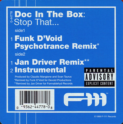 Doc In The Box : Stop That... (12")
