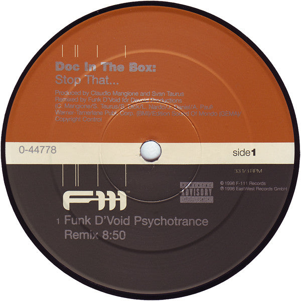 Doc In The Box : Stop That... (12")