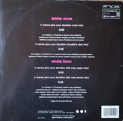 Nomad : (I Wanna Give You) Devotion - The Remixes (12", Maxi)