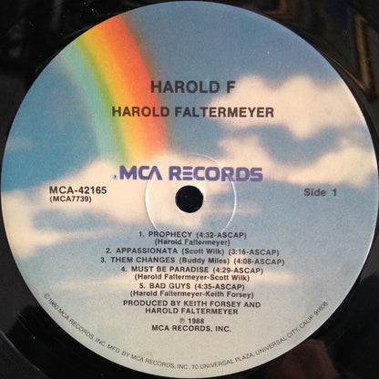 Harold Faltermeyer : Harold F (LP, Album, Pin)