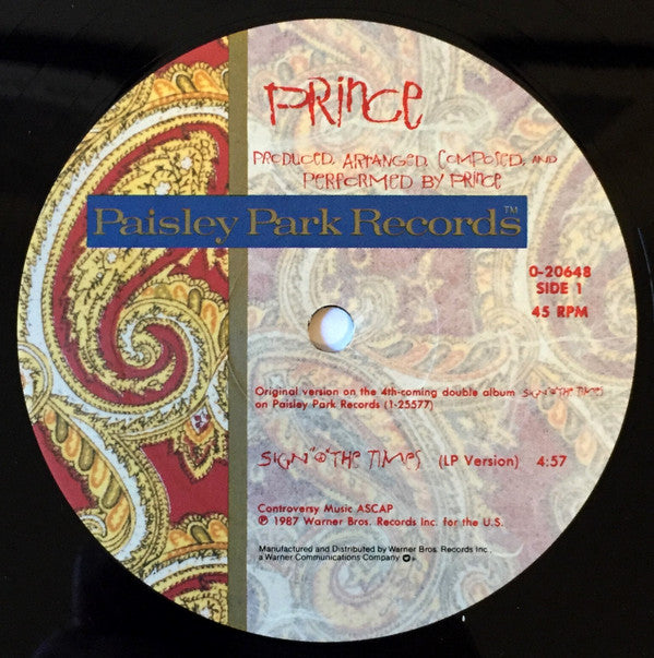 Prince : Sign "O" The Times (12", Maxi, Red)