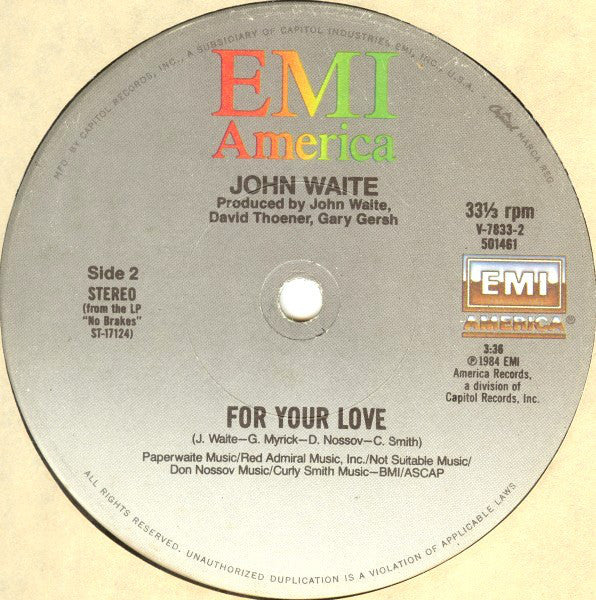John Waite : Missing You (12", Single)