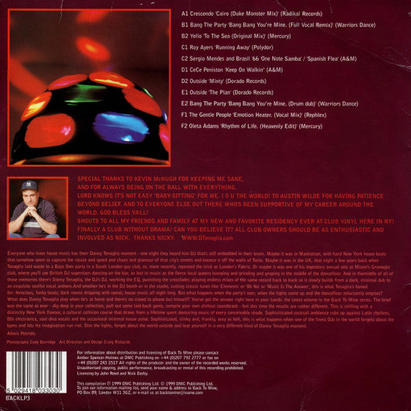 Danny Tenaglia : Back To Mine (3xLP, Comp)