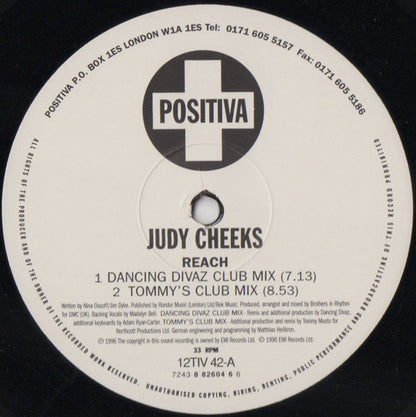 Judy Cheeks : Reach (12", Single)