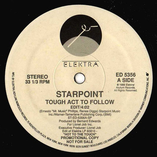 Starpoint : Tough Act To Follow (12", Promo, SRC)