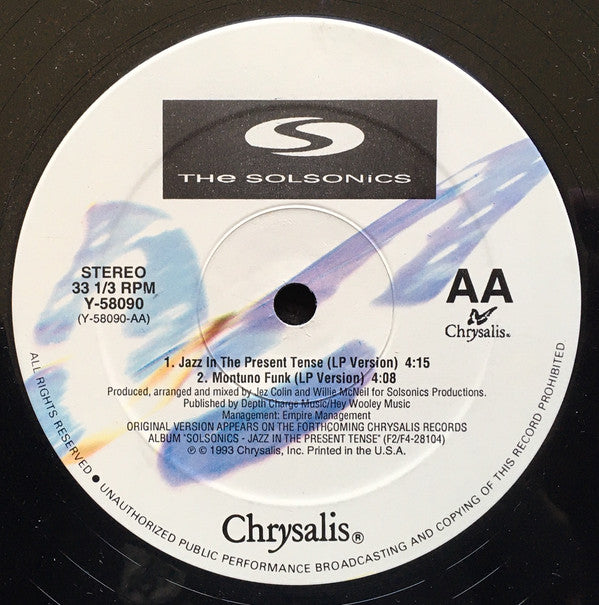 The Solsonics : Jazz In The Present Tense (12")