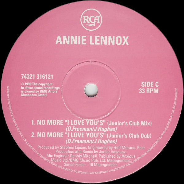 Annie Lennox : Train In Vain / Waiting In Vain / No More "I Love You's" (2x12")