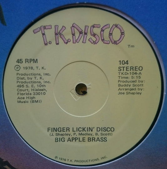 Big Apple Brass : Finger Lickin' Disco (12")