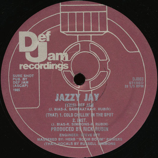Jazzy Jay : Def Jam / Cold Chillin' In The Spot (12")
