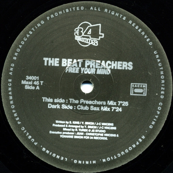 The Beat Preachers : Free Your Mind (12", Maxi)