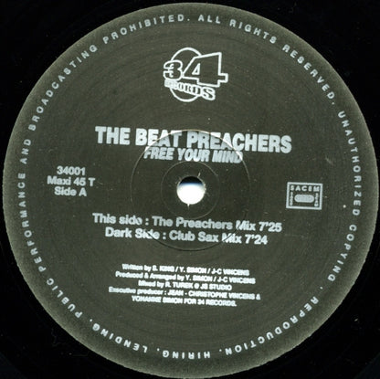 The Beat Preachers : Free Your Mind (12", Maxi)