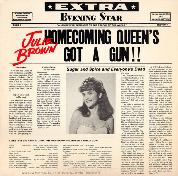 Julie Brown : I Like 'Em Big And Stupid (12")