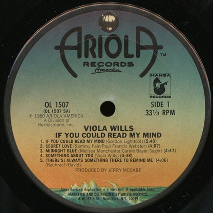 Viola Wills : If You Could Read My Mind (LP, Album, San)