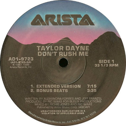 Taylor Dayne : Don't Rush Me (12")