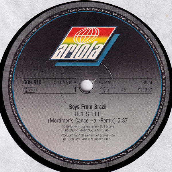 Boys From Brazil : Hot Stuff (12", Maxi)