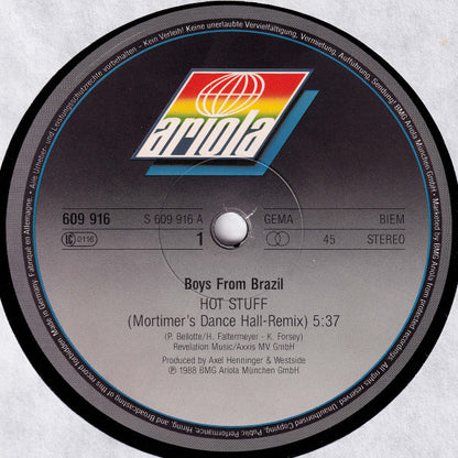 Boys From Brazil : Hot Stuff (12", Maxi)