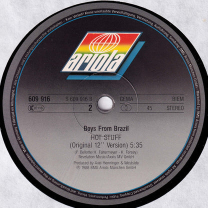 Boys From Brazil : Hot Stuff (12", Maxi)