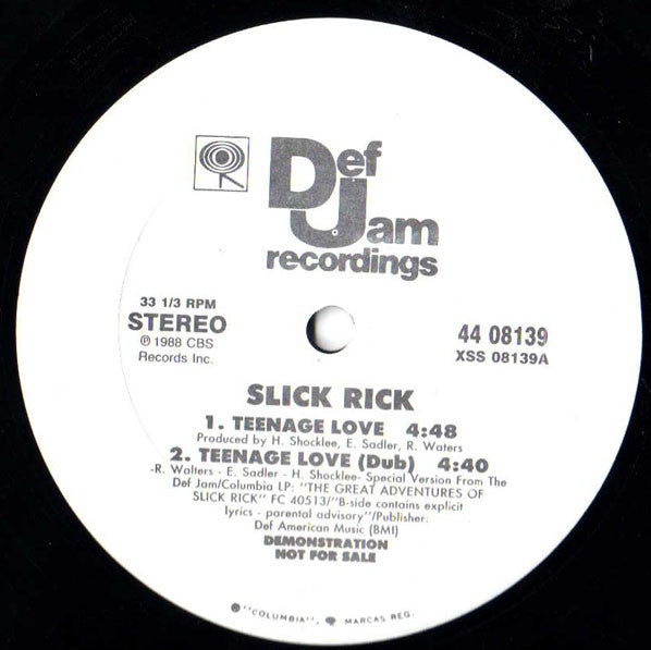 Slick Rick : Teenage Love (12", Promo)