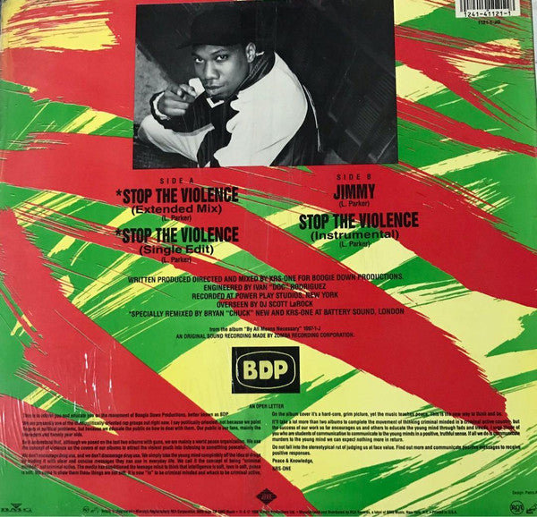 Boogie Down Productions : Stop The Violence (12", Promo)
