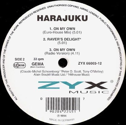 Harajuku : On My Own (12")