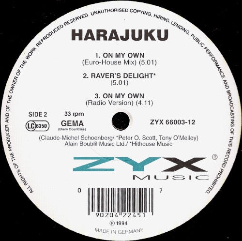 Harajuku : On My Own (12")