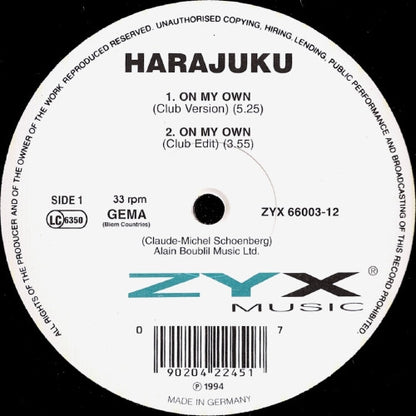 Harajuku : On My Own (12")