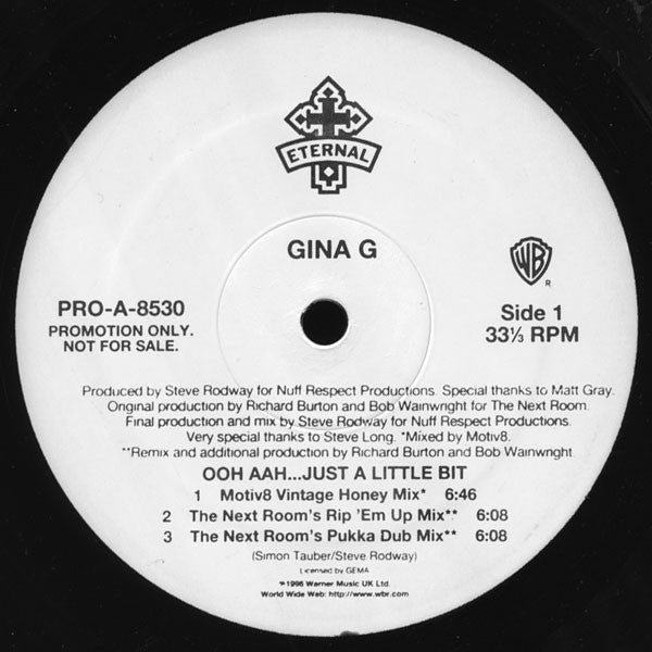 Gina G : Ooh Aah... Just A Little Bit (12", Promo)