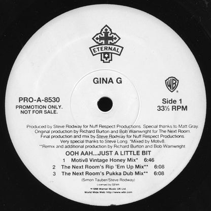 Gina G : Ooh Aah... Just A Little Bit (12", Promo)