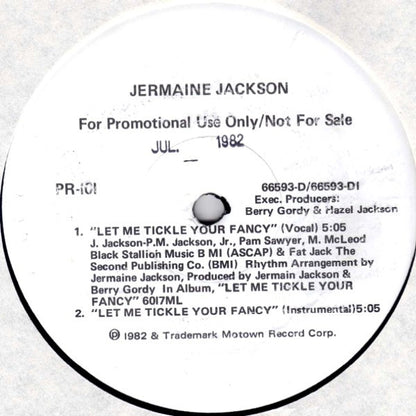 Jermaine Jackson With Special Guest Devo / Rick James : Let Me Tickle Your Fancy / Hard To Get (12", Promo)