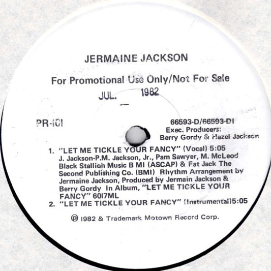 Jermaine Jackson With Special Guest Devo / Rick James : Let Me Tickle Your Fancy / Hard To Get (12", Promo)