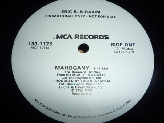 Eric B. & Rakim : Mahogany (12", Promo)