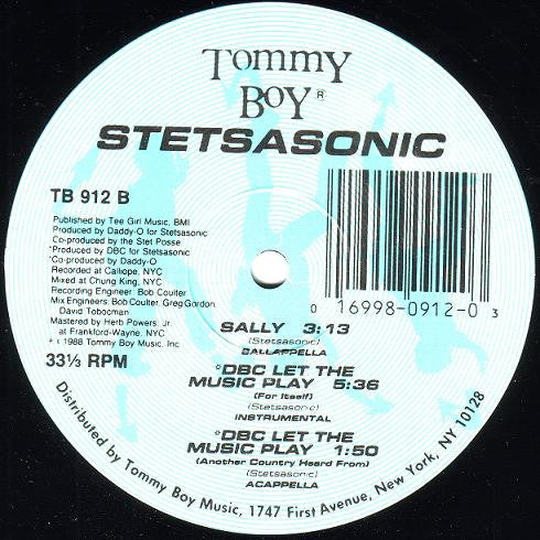 Stetsasonic : Sally / DBC Let The Music Play (12", Single)