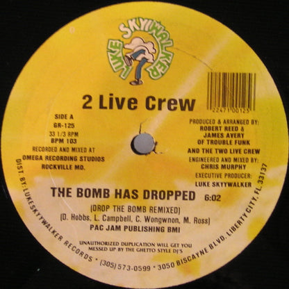 The 2 Live Crew & Trouble Funk : The Bomb Has Dropped (12")
