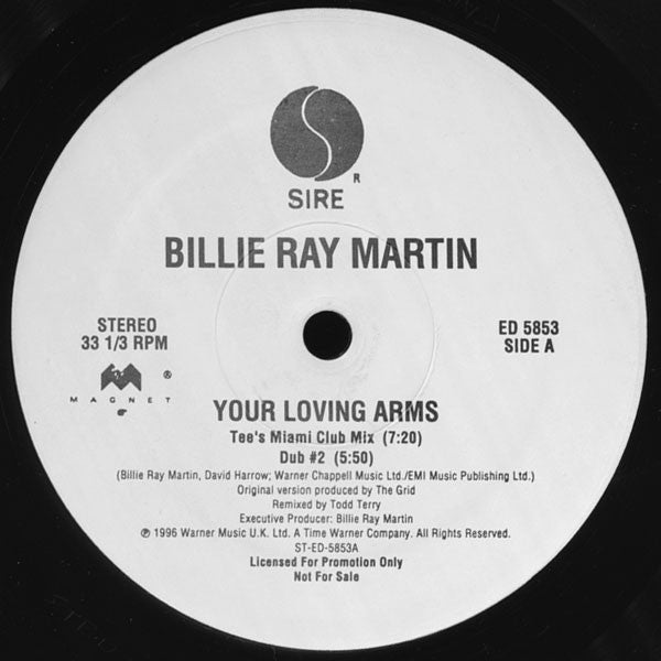 Billie Ray Martin : Your Loving Arms (Todd Terry '96 Club Remixes) (12", Promo)