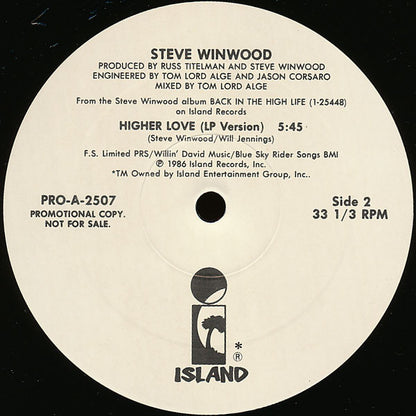 Steve Winwood : Higher Love (12", Promo)