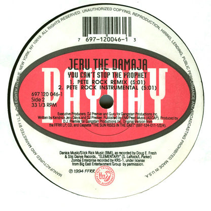 Jeru The Damaja : You Can't Stop The Prophet (12")