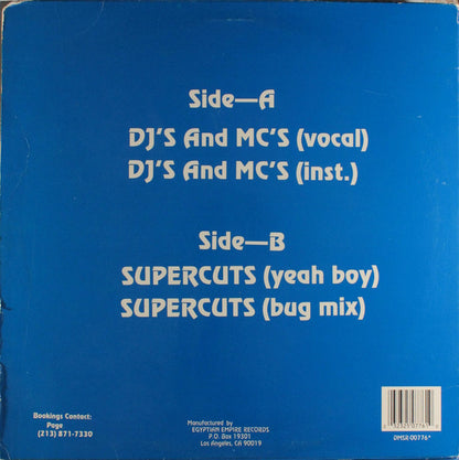 Rodney O & Joe Cooley : DJ's And MC's / Supercuts (Yeah Boy) (12")