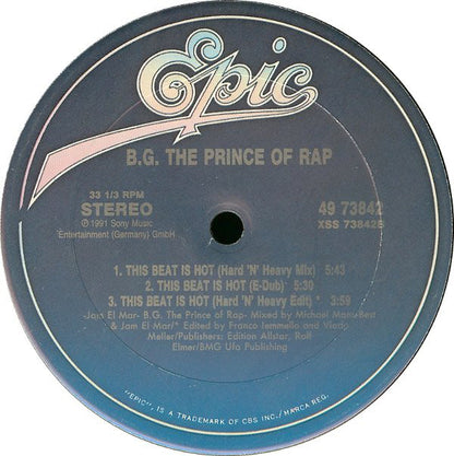 B.G. The Prince Of Rap : This Beat Is Hot (12")