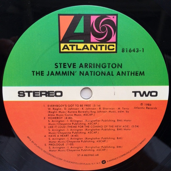 Steve Arrington : The Jammin' National Anthem (LP, Album)