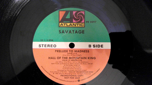 Savatage : Hall Of The Mountain King (12", Single, Promo)