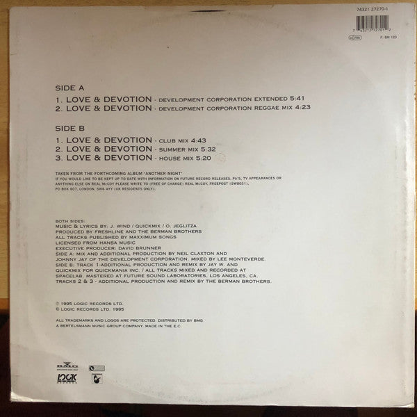 Real McCoy : Love & Devotion (12", Single)