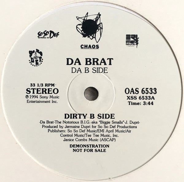 Da Brat : Da B Side (12", Promo)