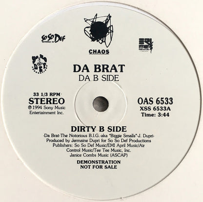 Da Brat : Da B Side (12", Promo)