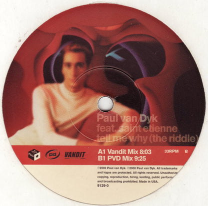 Paul van Dyk Feat. Saint Etienne : Tell Me Why (The Riddle) (2x12", Single)